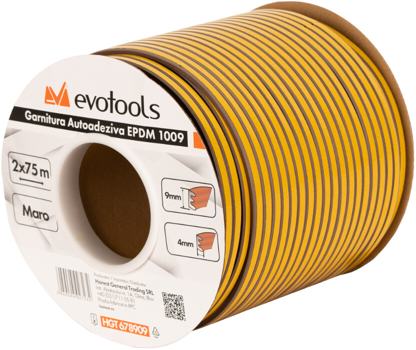 Garnitura Autoadeziva EPDM 1009 Profil E 2x75 m - Latime 9 mm Grosime 4 mm [2]