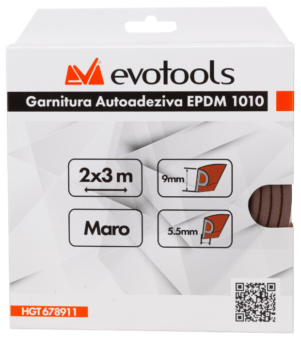 Garnitura Autoadeziva EPDM 1010 Profil P 2x3 m - Latime 9 mm Grosime 5.5 mm [2]