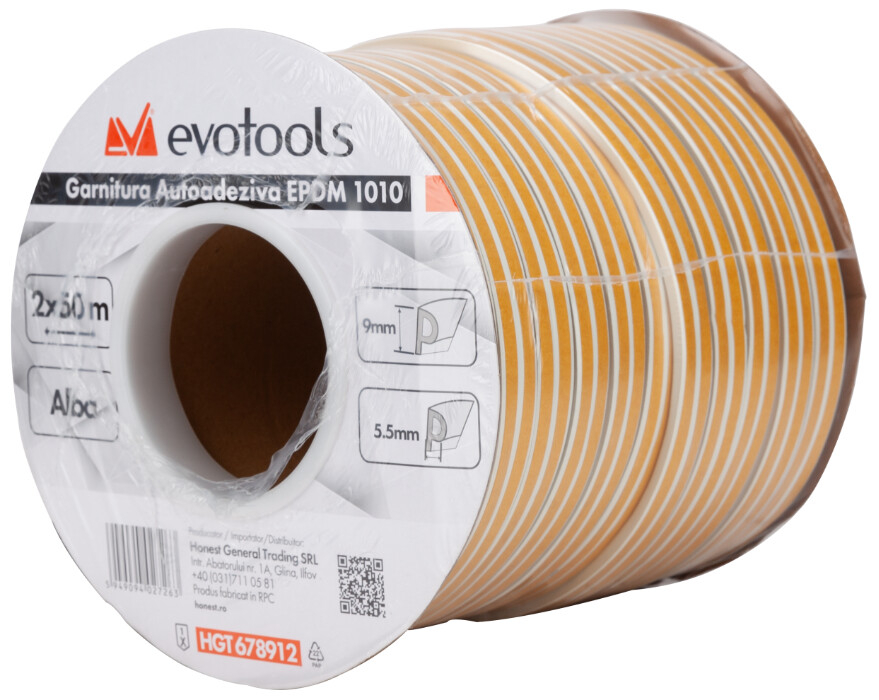 Garnitura Autoadeziva EPDM 1010 Profil P 2x50 m - Latime 9 mm Grosime 5.5 mm [4]