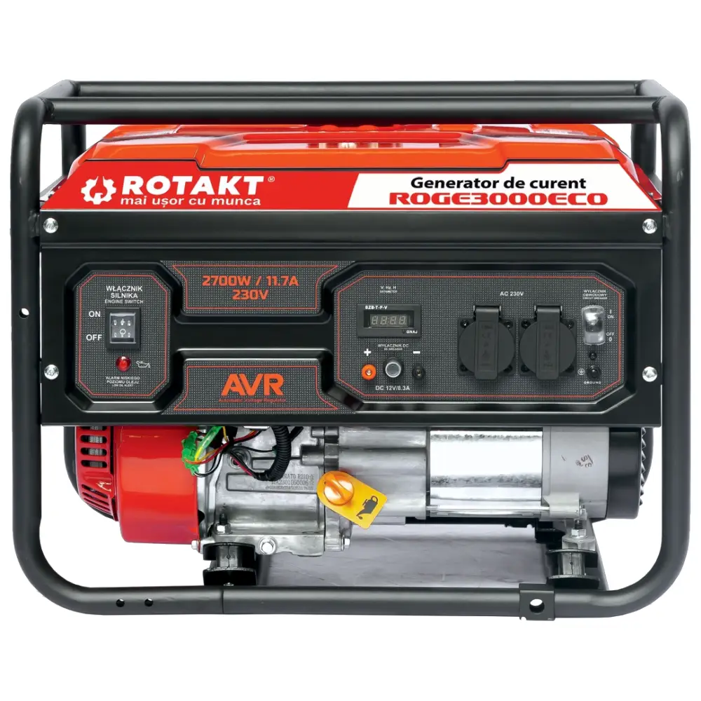 Generator De Curent Rotakt ROGE3000ECO 2.8KW, AVR, Benzina 7CP, Iesire 230V / 12V [1]