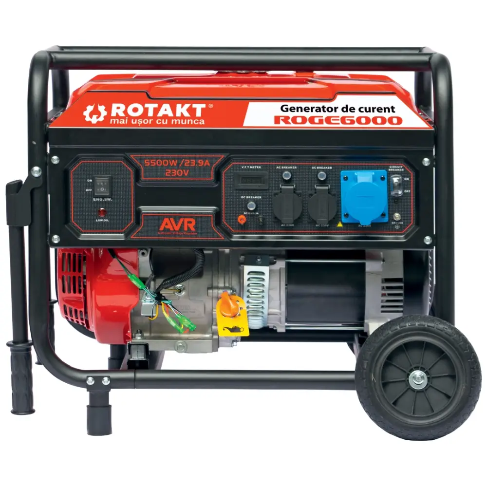 Generator De Curent Rotakt ROGE6000 6kw, Benzina, 15CP, AVR, Iesire 230V / 12V [2]