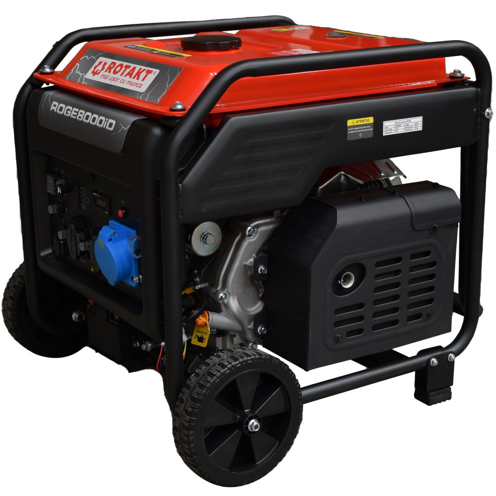 Generator De Curent Rotakt ROGE8000iD, Benzină 7.5 KW, AVR, Voltmetru, Ieșire De 12V [1]