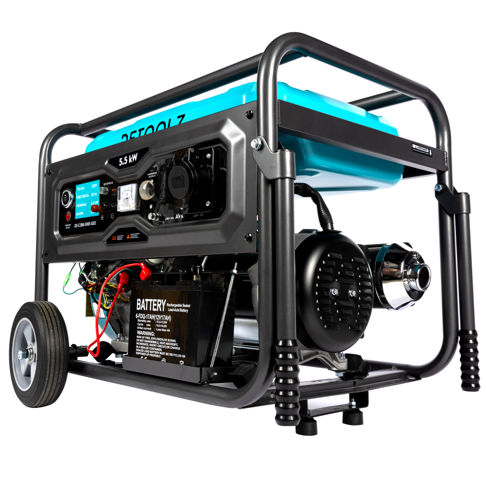 Generator Detoolz 5.5kW 2P230 B4T pornire electrica 25L cu roti G02 [6]