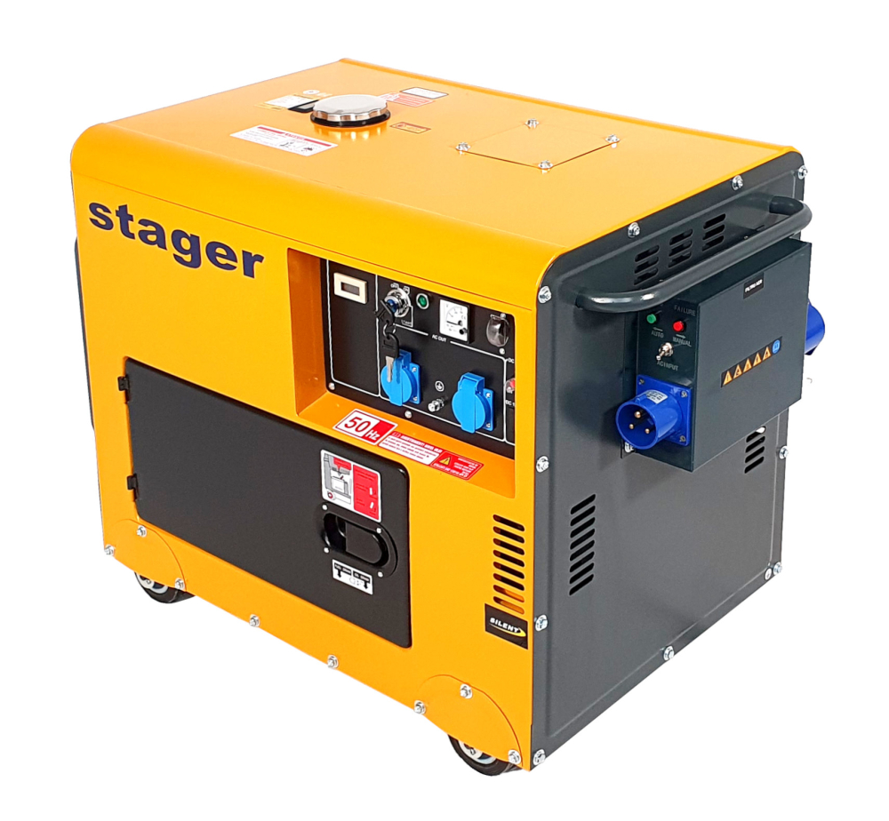 Generator insonorizat Stager DG 5500S+ATS, 5kVA, monofazat, diesel, 3000rpm, pornire electrica, automatizare [4]
