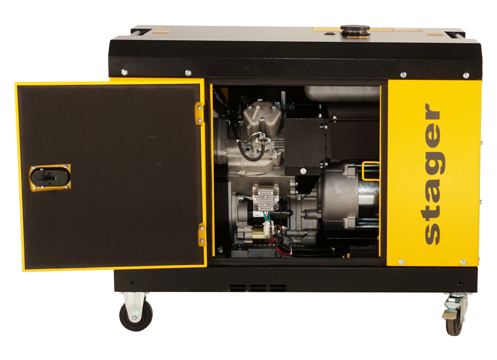 Generator insonorizat Stager YDE15000T, 12kVA, 48A, monofazat, diesel, 3000rpm, pornire electrica [2]