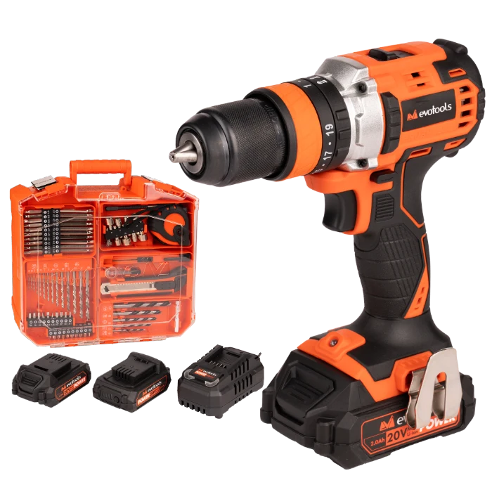 Kit Masina de Insurubat cu Percutie Brushless cu 2 Acumulatori si Accesorii Max 20V POWER Evotools [8]