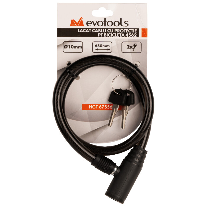 Lacat Bicicleta Cablu cu Protectie 4562 [20]