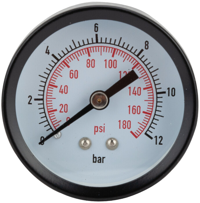 Manometru pt Apa Axial - Hidrofor - Presiune 0-12 bar Diametru 1/4 inch [4]