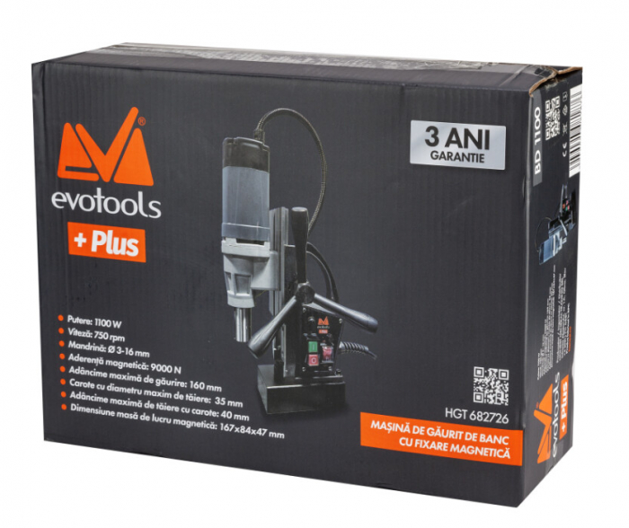 Masina de Gaurit de Banc cu Fixare Magnetica BD 1100 Evotools PLUS [2]