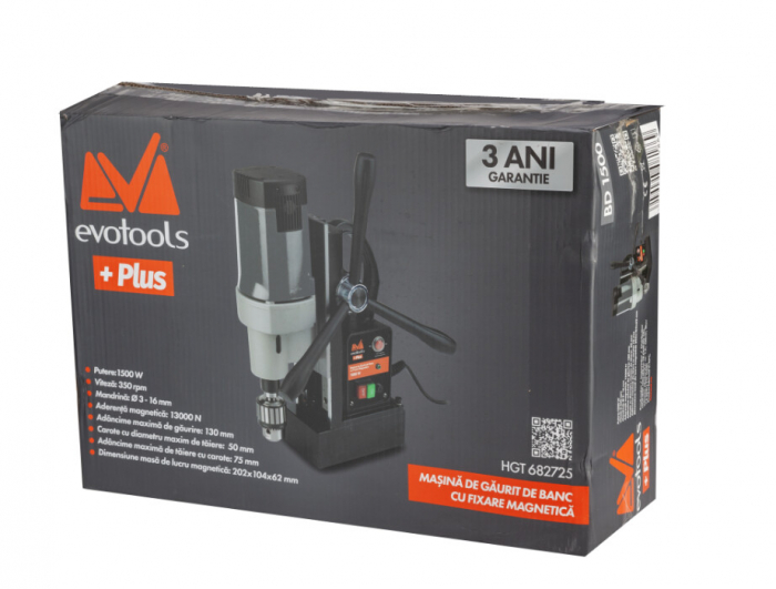 Masina de Gaurit de Banc cu Fixare Magnetica BD 1500 Evotools PLUS [2]