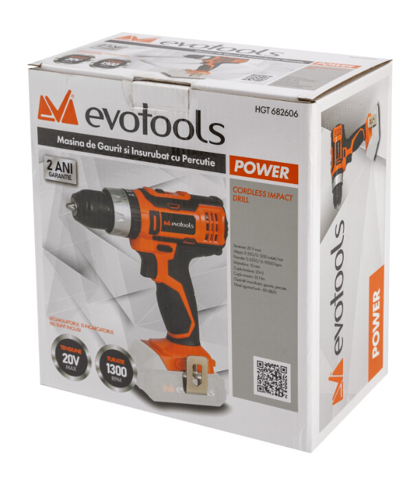 Masina de Gaurit si Insurubat cu Percutie fara Acumulator si Incarcator MAX 20V POWER Evotools [2]
