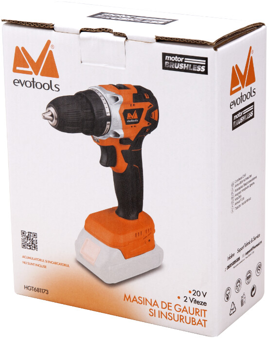 Masina de Gaurit si Insurubat fara Acumulator si Incarcator Mandrina Rapida Plastic Brushless EvoTools [2]