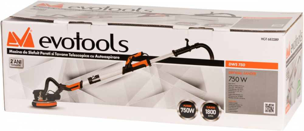 Masina de Slefuit Pereti si Tavane Telescopica cu Autoaspirare DWS 750 EvoTools [2]