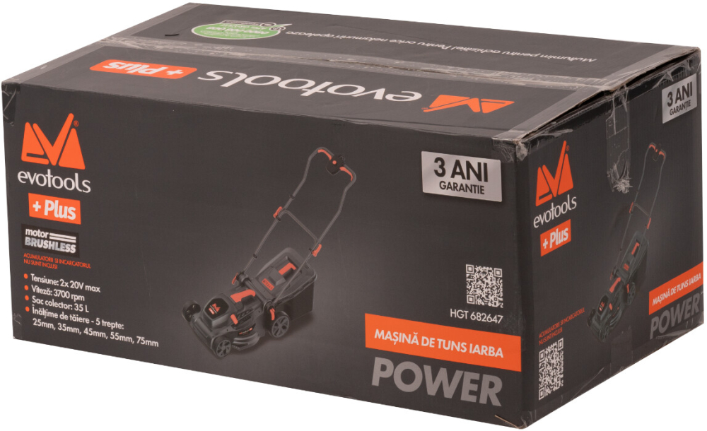 Masina de Tuns Iarba Brushless fara Acumulator si Incarcator 2x MAX 20V POWER EvoTools +Plus [2]