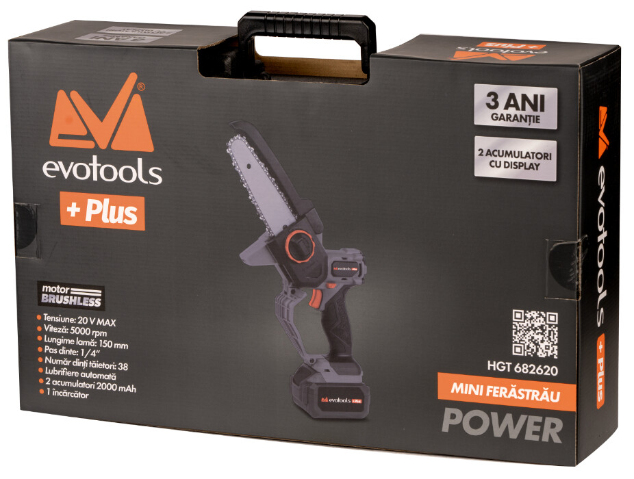 Mini Ferastrau Brushless cu 2 Acumulatori si Incarcator 20V POWER Evotools Plus [2]