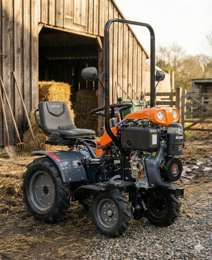 Minitractor Ride-On 4x4 R1200 Evotools PLUS Motor Diesel Koop Pornire Electrica, far LED si sistem de franare hidraulic [12]