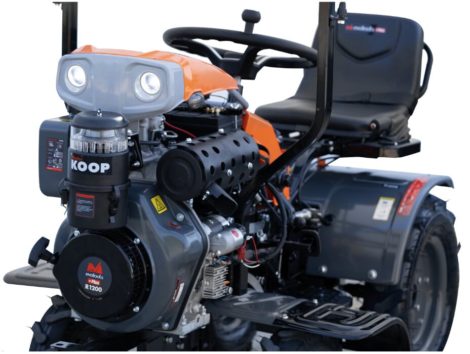 Minitractor Ride-On 4x4 R1200 Evotools PLUS Motor Diesel Koop Pornire Electrica, far LED si sistem de franare hidraulic EvoTools Plus 683520 [2]