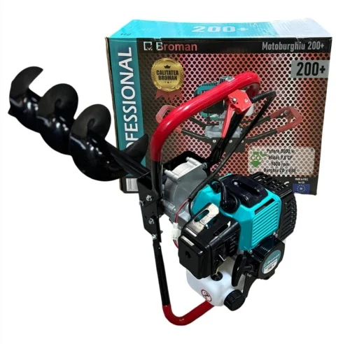 Motoburghiu Broman, 9.8CP, 9000 RPM, motor 2T + burghiu 200x800 mm [2]