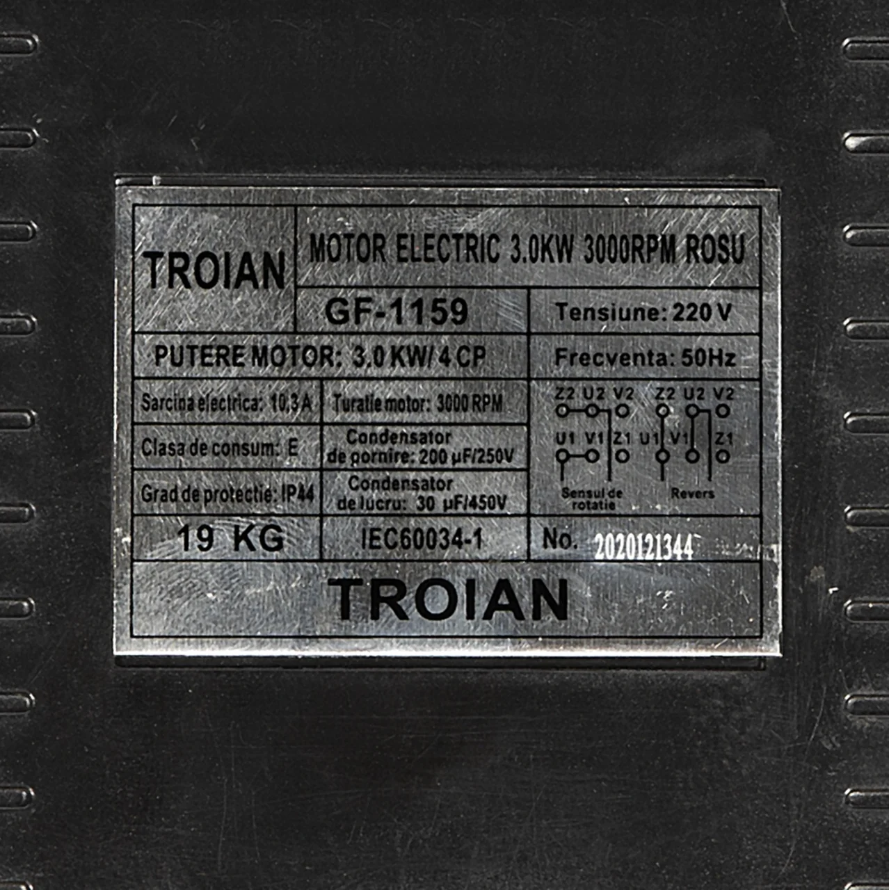Motor electric Micul Fermier Troian rosu 3KW, 3000 rpm, carcasa fonta 5 ani garantie [2]