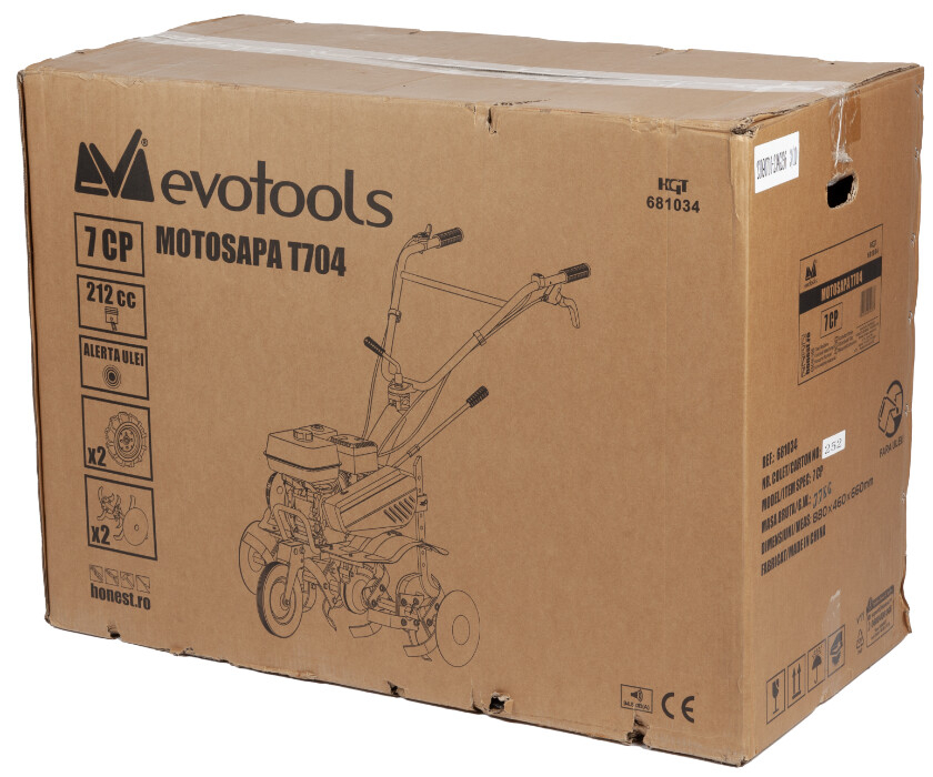 Motosapa T704 cu Roti de Transport EPTO - Putere motosapa 7 CP [2]