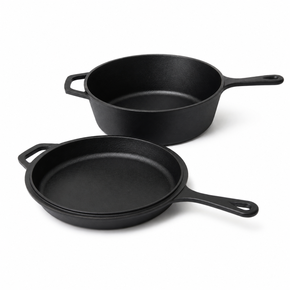 Oala din fonta pura 2 in 1 ( oala + tigaie ) [4]