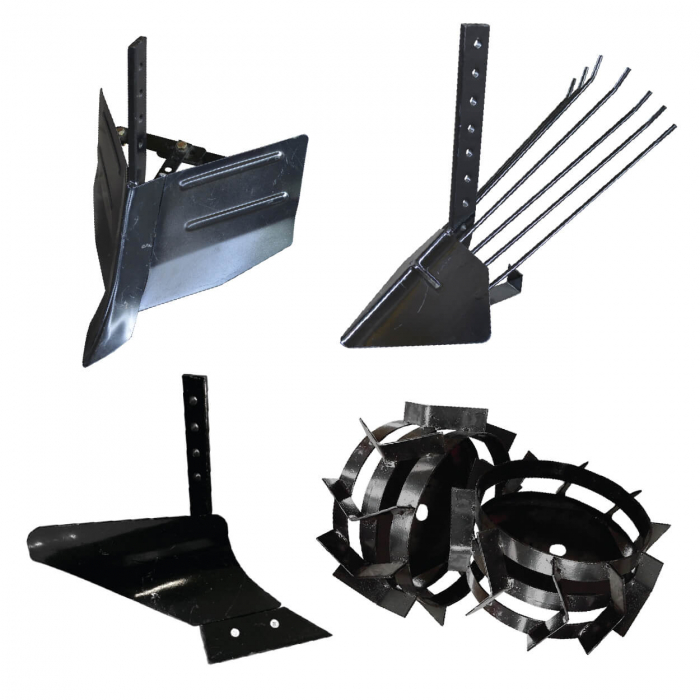 Pachet Accesorii plug Arat + Plug Cartofi + Plug Bilonat + Roti Metalice 4.00-8 (tija Scurta,fara Tub Hexagonal) [2]