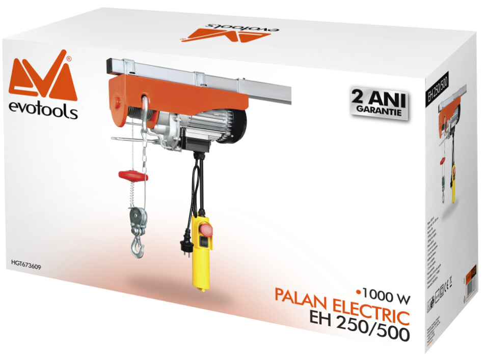 Palan Electric EH 250/500 EPTO - Sarcina maxima palan 0.25/0.5 t Putere palan 1000 w [2]