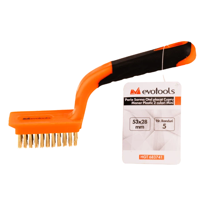 Perie Sarma Otel placat Cupru Maner Plastic 2 culori Mini [4]