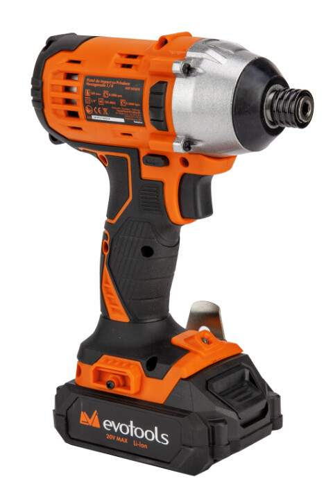 Pistol de Impact Prindere Hexagonala 1/4 cu 2 Acumulatori si Incarcator MAX 20V POWER EvoTools [4]
