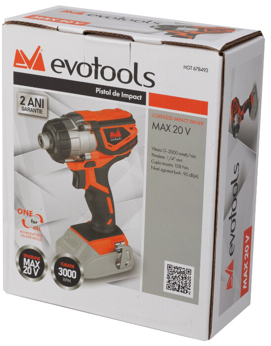 Pistol de Impact Prindere Hexagonala 1/4 fara Acumulator si Incarcator ONE EPTO - Tensiune 18V V [3]