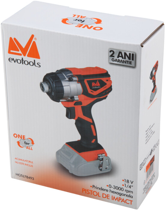 Pistol de Impact Prindere Hexagonala 1/4 fara Acumulator si Incarcator ONE EPTO - Tensiune acumulator 18V V [2]