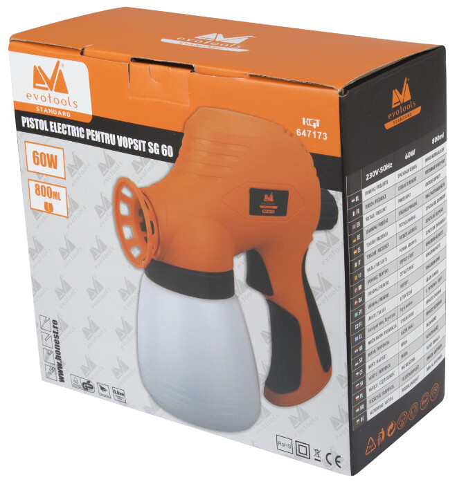 Pistol Electric pentru Vopsit SG 60 EPTO - Putere pistol 60 W Volum pistol 800 ml [2]