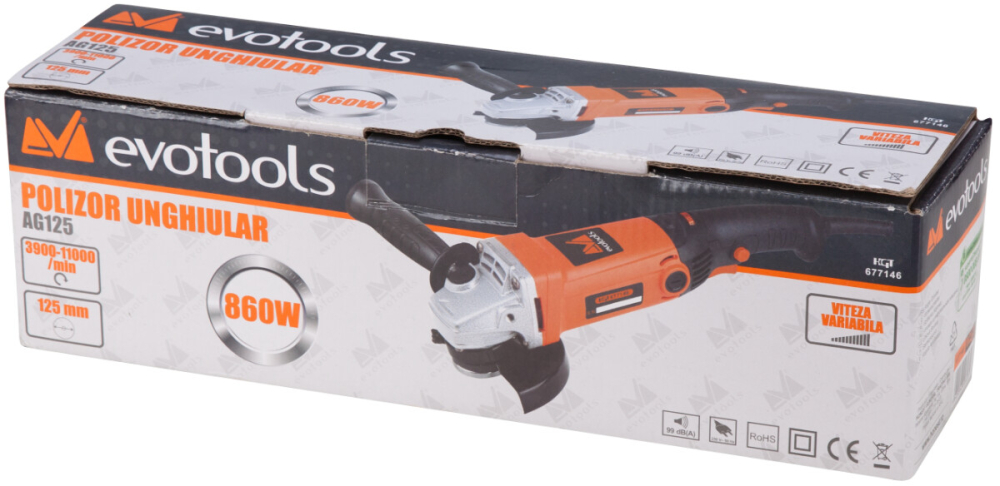 Polizor Unghiular cu Variator AG125 860W EvoTools [2]