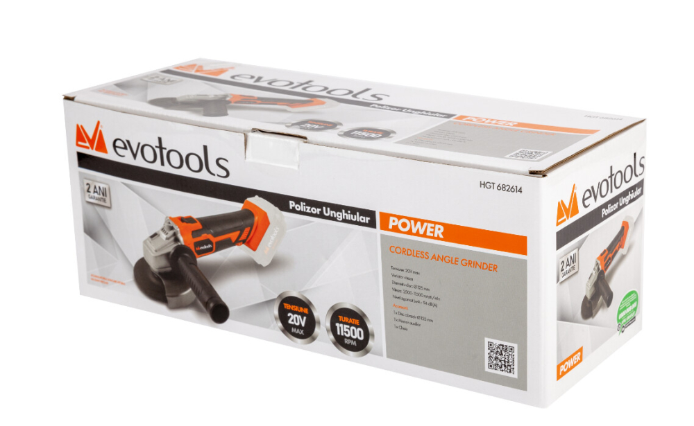 Polizor Unghiular fara Acumulator si Incarcator MAX 20V POWER Evotools [2]