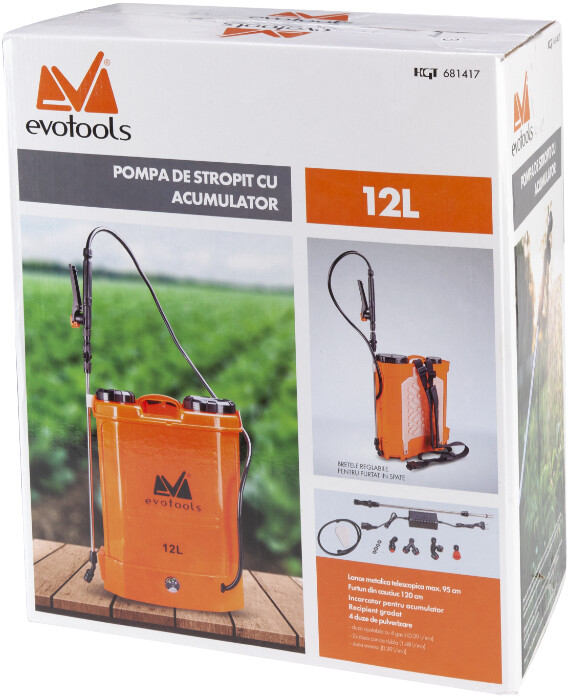 Pompa de Stropit cu Acumulator si Spatiu Depozitare PP 1152 Evotools - Volum 12 l [2]