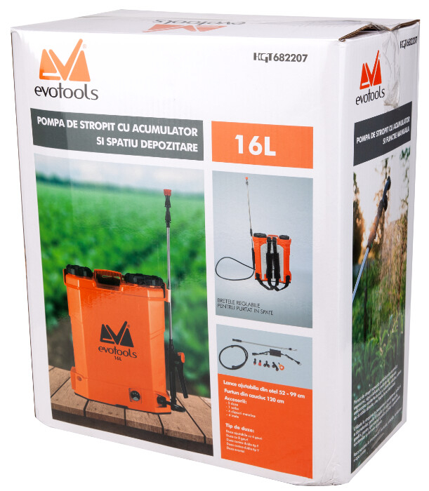 Pompa de Stropit cu Acumulator si Spatiu Depozitare PP Evotools [2]