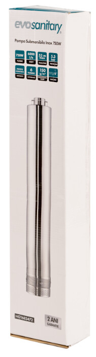 Pompa Submersibila Inox 750W Centrifugala 6 Turbine Absorbtie in Partea Inferioara si Panou de Comanda Evosanitary [2]
