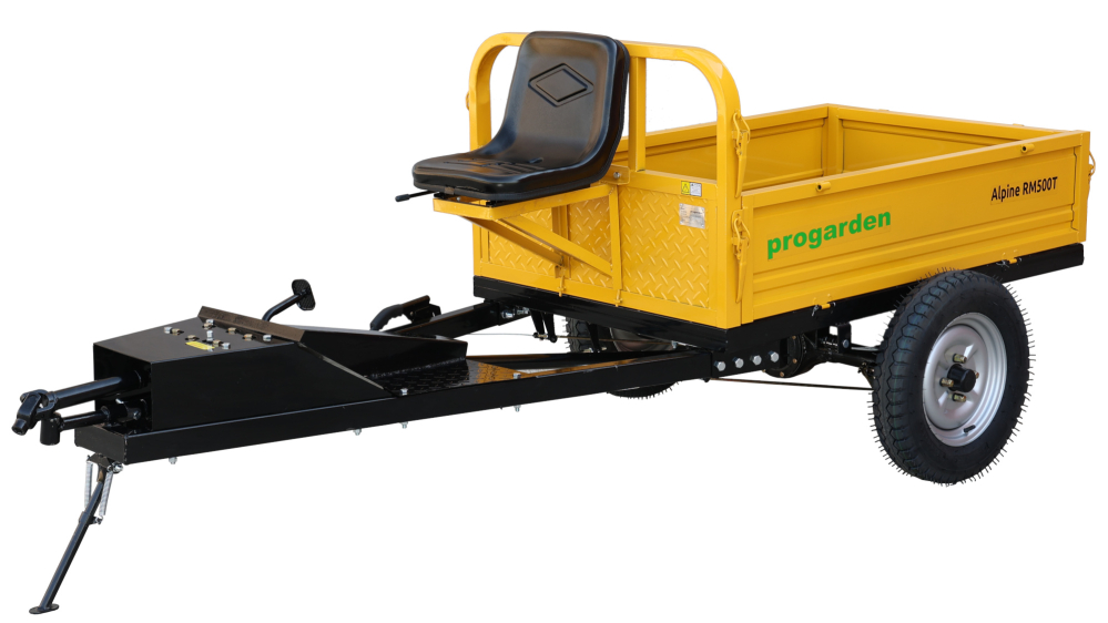 ProGARDEN Alpine RM500T Remorca cu tractiune G2, 500kg, 1 osie, prindere bolt pentru motocultor, roti profil rutier 5.00-12, 4 prezoane, RIM 3.50B [2]