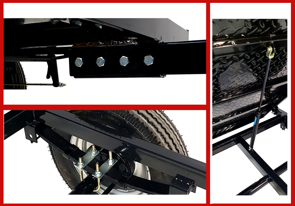 ProGARDEN Campo RM500C remorca 500kg motocultor, 1 osie, prindere bolt, roti profil rutier 5.00-12, 4 prezoane, RIM 3.00B [2]