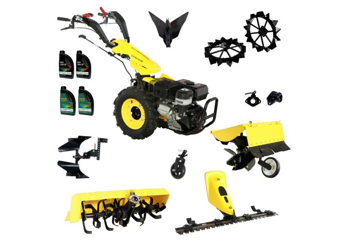 ProGARDEN Pachet Campo U16E Motocultor 14CP + BC120M Bara cosire + 3xPlug + FT90 Freza tractata + 2xRoti metalice RM47 + 2xCuple + 4L Ulei [1]