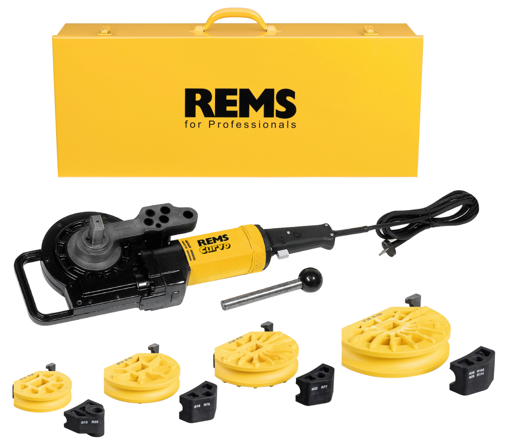 REMS Set promo Masina de indoit tevi Curvo Set 15-18-22-28 580027 R220 + Taietor tevi RAS Cu INOX 3-35 113350 R 580X03 [4]