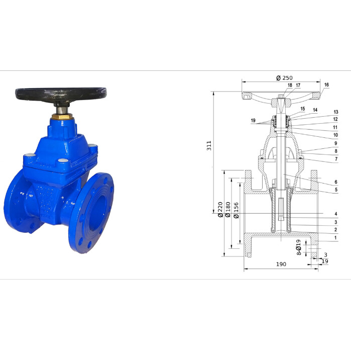 Robinet Inchidere din Fonta Tip Sertar pentru Teava PVC [2]