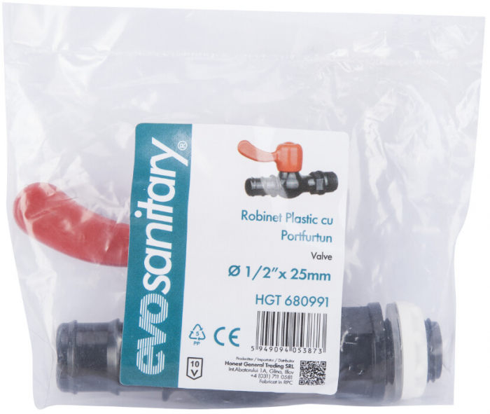 Robinet Plastic cu Portfurtun - Diametru intrare 1/2" inch Diametru iesire 25 mm [2]