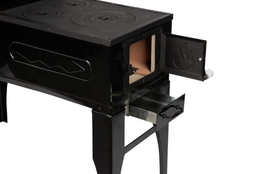 Soba de Gatit Emailata Tip L / Cizma, Neagra [174]