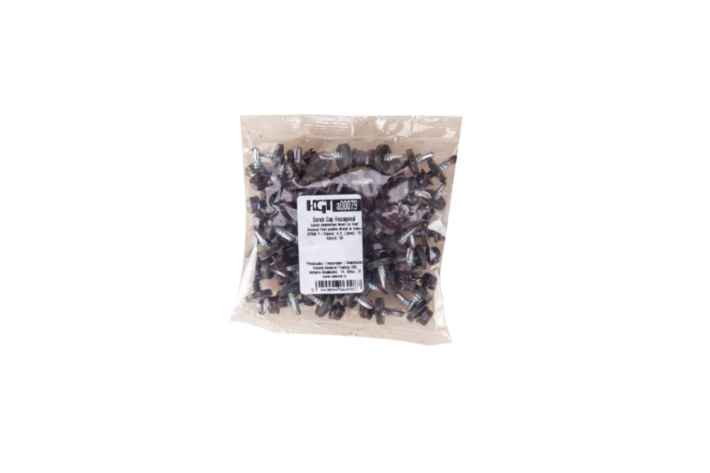 Surub Autoforant Maro cu Varf Normal Filet pentru Metal si Saiba EPDM (PD) - Cantitate 50 [7]