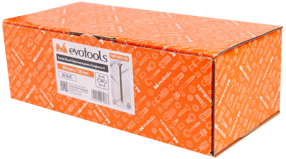 Surub Zincat Cap Inecat pentru Dulgherie H cu cap hexagonal - Tip Torx30 [9]