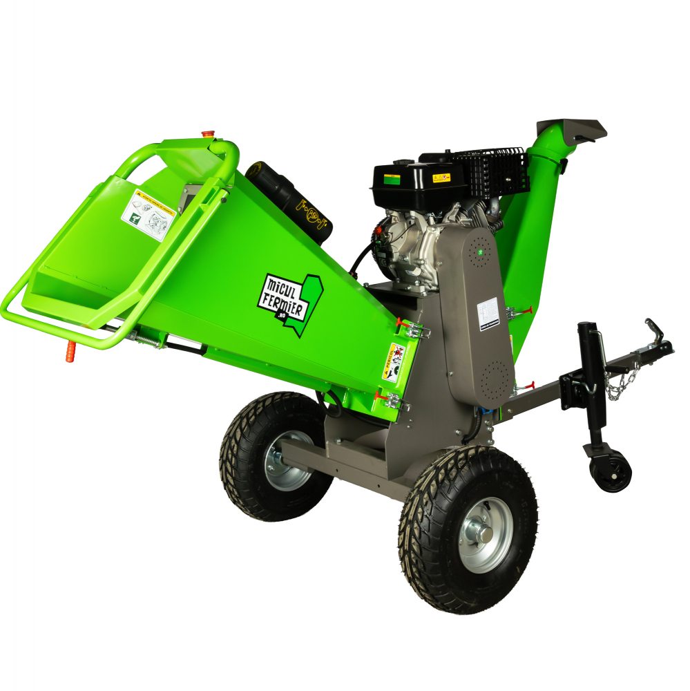 Tocator de crengi Micul Fermier, motor benzină 15CP, cu cârlig de remorcare, 150mm diametru maxim de tăiere, pentru rumeguș MF-MO1010-S001-G01 [8]