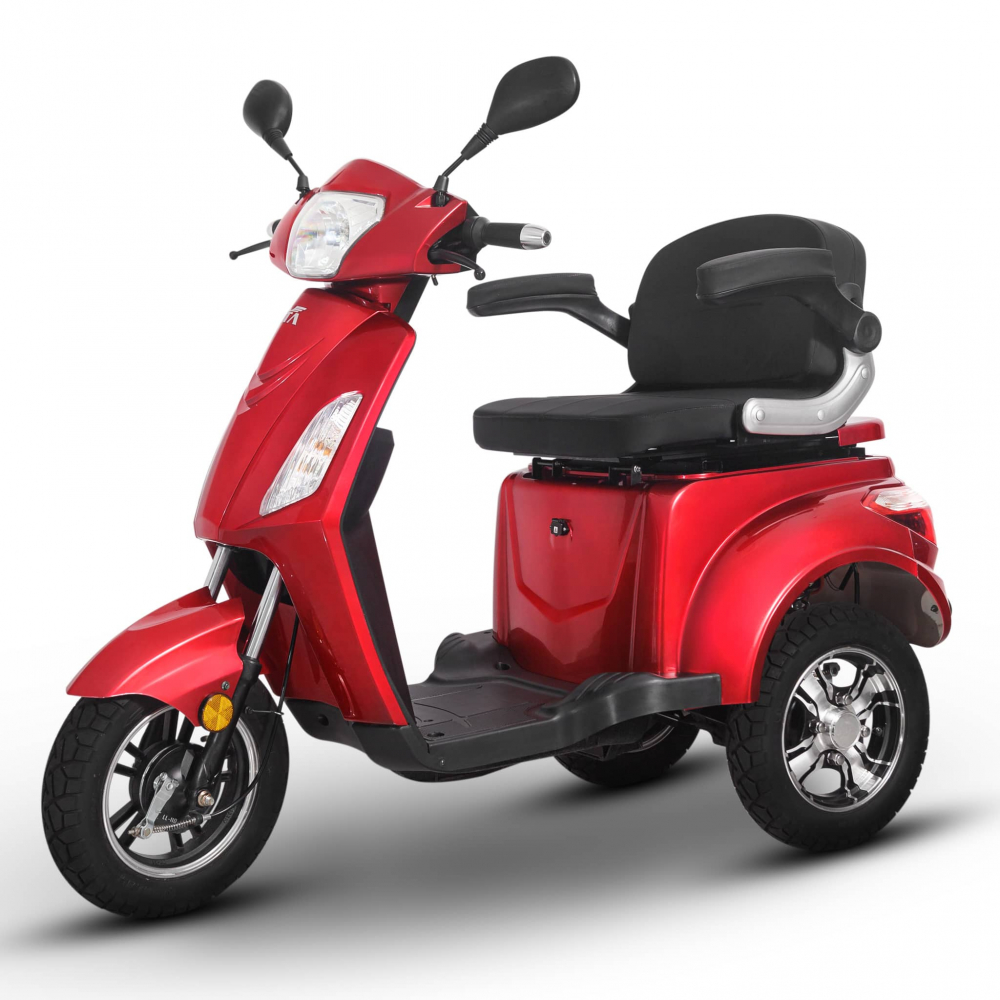 Triciclu electric 1000W, Voltarom VM4 Fara permis, 60V, 20Ah, viteza maxima 25 Km pe ora, Rosu, Autonomie 50Km [1]