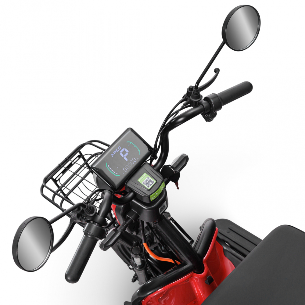 Triciclu electric Voltarom APM5, 60V, 20 AH, 1000W, fara permis, 25km/h, Rosu, autonomie pana la 40km [7]