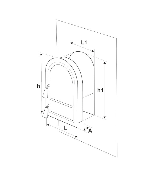 Usa Semineu cu Geam Cerbi Ornamente Argintii Mare - Inaltime usa 610 mm Latime usa 425 mm [4]